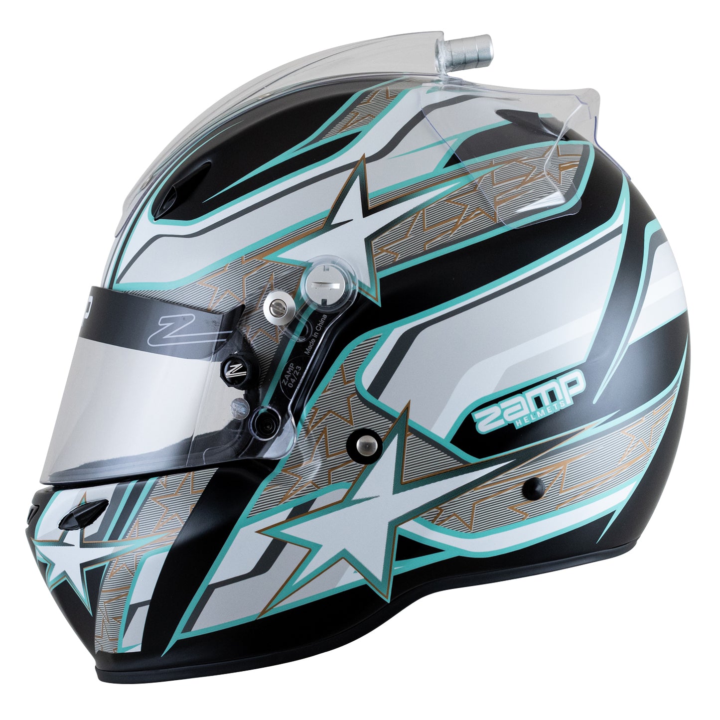 Zamp ZR-72 Auto Racing Graphic Helmet-Matte Black/Gray/Lt Gray